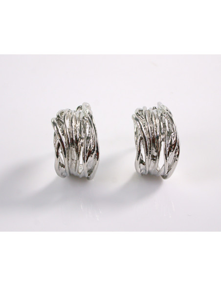 Kolczyki SREBRNE NIEREGULARNE KOŁA LOLITA AKCESORIA srebrny sztyft 925