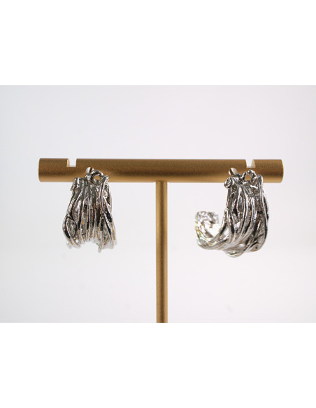 Kolczyki SREBRNE NIEREGULARNE KOŁA LOLITA AKCESORIA srebrny sztyft 925