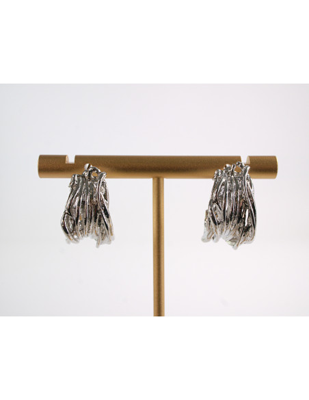 Kolczyki SREBRNE NIEREGULARNE KOŁA LOLITA AKCESORIA srebrny sztyft 925