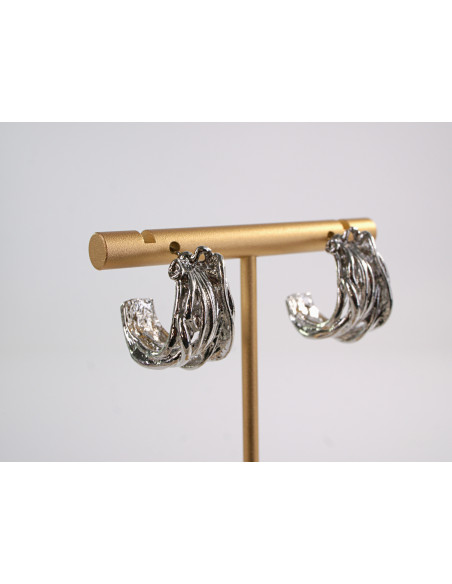 Kolczyki SREBRNE NIEREGULARNE KOŁA LOLITA AKCESORIA srebrny sztyft 925