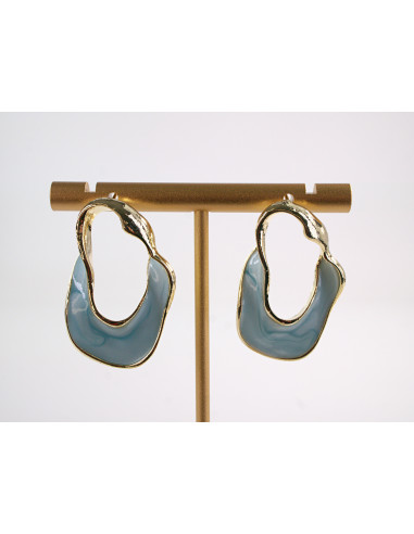 Kolczyki NIEBIESKIE  NIEREGULARNE KOŁA LOLITA...