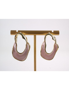 Kolczyki RÓŻOWE  NIEREGULARNE KOŁA LOLITA AKCESORIA...