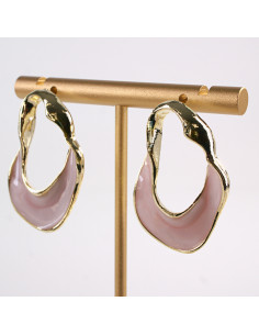 Kolczyki RÓŻOWE  NIEREGULARNE KOŁA LOLITA AKCESORIA... 2