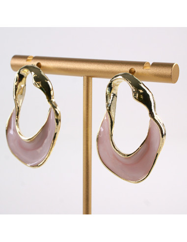 Kolczyki RÓŻOWE  NIEREGULARNE KOŁA LOLITA...