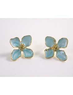 Kolczyki TURKUSOWE KWIATKI KWIATY  LOLITA AKCESORIA...