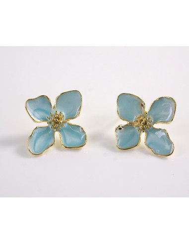 Kolczyki TURKUSOWE KWIATKI KWIATY  LOLITA...
