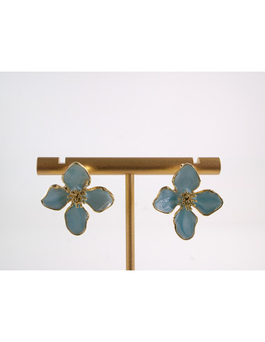 Kolczyki TURKUSOWE KWIATKI KWIATY  LOLITA...