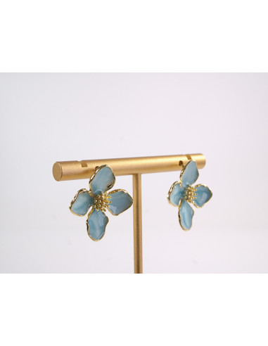 Kolczyki TURKUSOWE KWIATKI KWIATY  LOLITA...