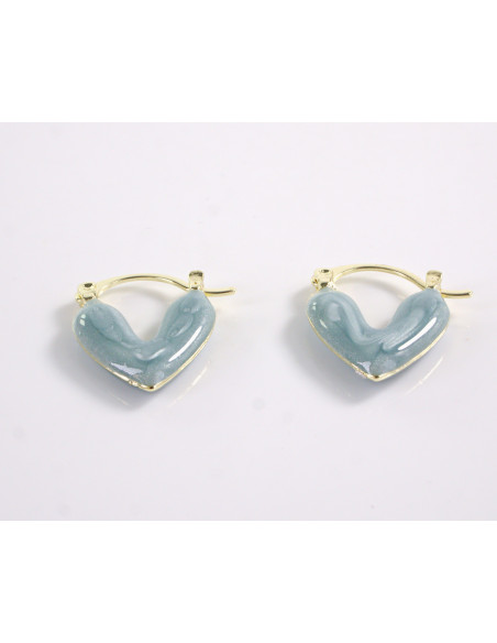 Kolczyki NIEBIESKIE SERDUSZKA SERCA LOLITA AKCESORIA srebrny sztyft 925