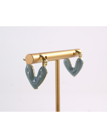 Kolczyki NIEBIESKIE SERDUSZKA SERCA LOLITA AKCESORIA srebrny sztyft 925