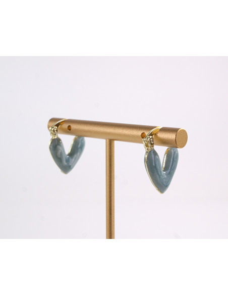 Kolczyki NIEBIESKIE SERDUSZKA SERCA LOLITA AKCESORIA srebrny sztyft 925