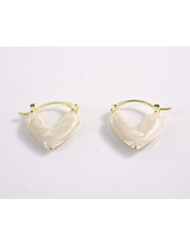 Kolczyki BIAŁE SERDUSZKA SERCA LOLITA AKCESORIA...