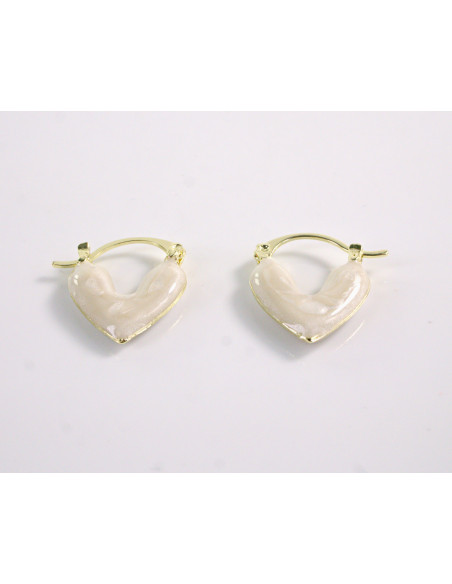 Kolczyki BIAŁE SERDUSZKA SERCA LOLITA AKCESORIA srebrny sztyft 925