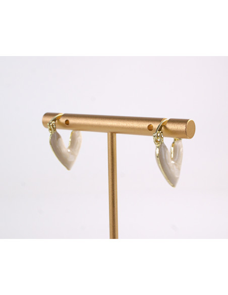 Kolczyki BIAŁE SERDUSZKA SERCA LOLITA AKCESORIA srebrny sztyft 925