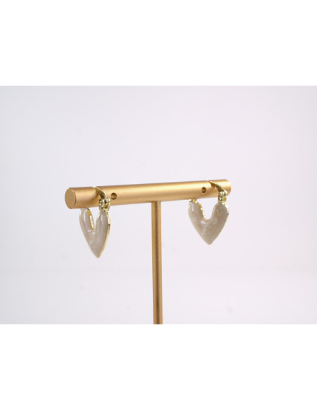 Kolczyki BIAŁE SERDUSZKA SERCA LOLITA AKCESORIA srebrny sztyft 925