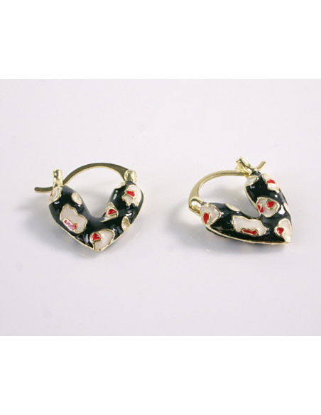 Kolczyki CZARNESERDUSZKA SERCA LOLITA AKCESORIA srebrny sztyft 925