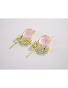 Kolczyki RÓŻA RÓŻE RÓŻOWE  LOLITA AKCESORIA srebrny...