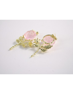 Kolczyki RÓŻA RÓŻE RÓŻOWE  LOLITA AKCESORIA srebrny... 2