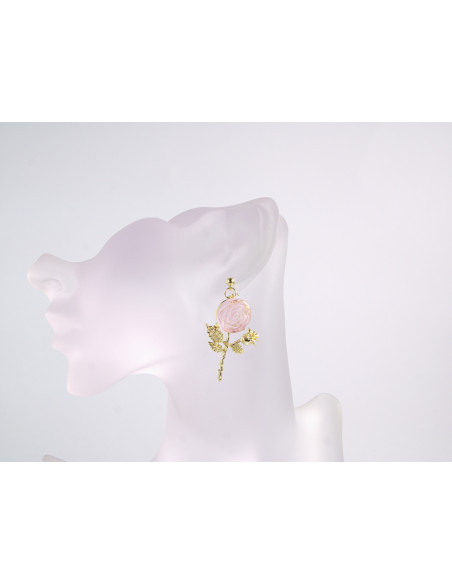 Kolczyki RÓŻA RÓŻE RÓŻOWE  LOLITA AKCESORIA srebrny sztyft 925