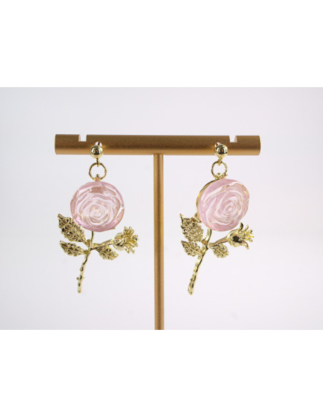 Kolczyki RÓŻA RÓŻE RÓŻOWE  LOLITA AKCESORIA srebrny sztyft 925