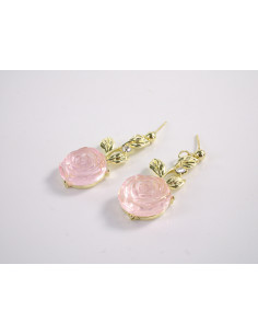 Kolczyki RÓŻA RÓŻE RÓŻOWE  LOLITA AKCESORIA srebrny...