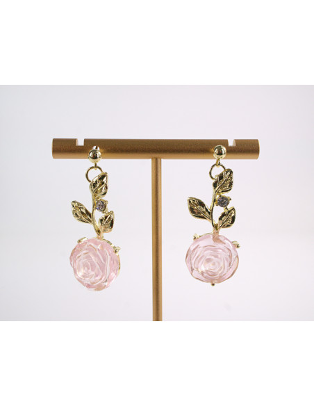 Kolczyki RÓŻA RÓŻE RÓŻOWE  LOLITA AKCESORIA srebrny sztyft 925