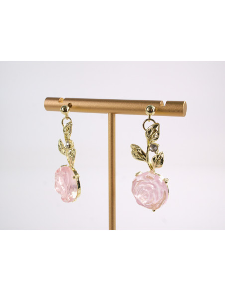 Kolczyki RÓŻA RÓŻE RÓŻOWE  LOLITA AKCESORIA srebrny sztyft 925