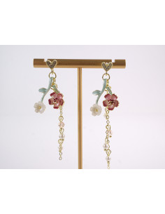 Kolczyki RÓŻA RÓŻE KWIATKI  LOLITA AKCESORIA srebrny...