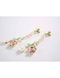 Kolczyki RÓŻA RÓŻE KWIATKI  LOLITA AKCESORIA srebrny... 2