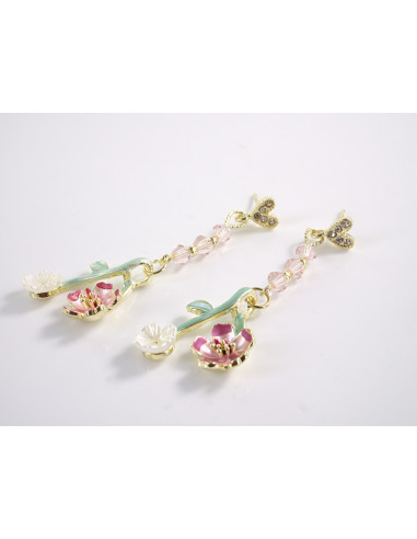 Kolczyki RÓŻA RÓŻE KWIATKI  LOLITA AKCESORIA...