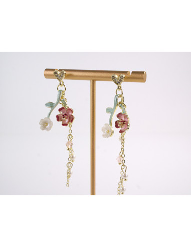 Kolczyki RÓŻA RÓŻE KWIATKI  LOLITA AKCESORIA...