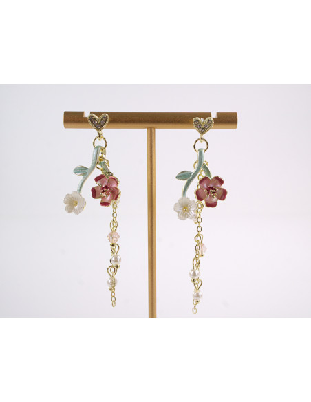 Kolczyki RÓŻA RÓŻE KWIATKI  LOLITA AKCESORIA srebrny sztyft 925