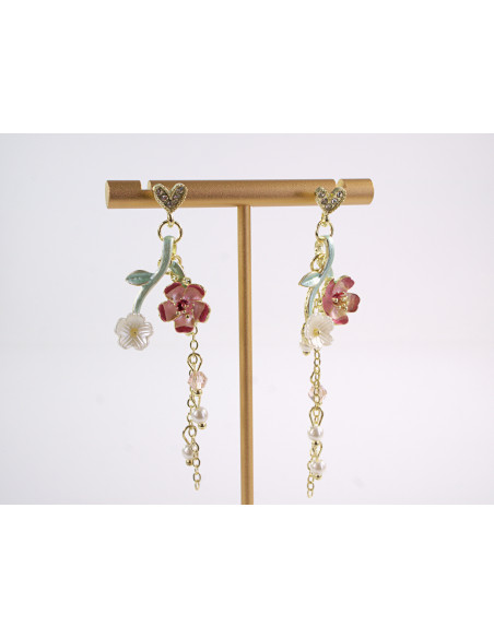 Kolczyki RÓŻA RÓŻE KWIATKI  LOLITA AKCESORIA srebrny sztyft 925