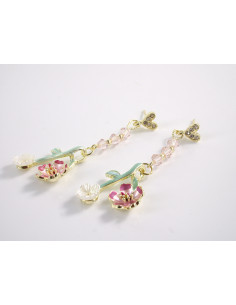 Kolczyki RÓŻA RÓŻE KWIATKI  LOLITA AKCESORIA srebrny... 2