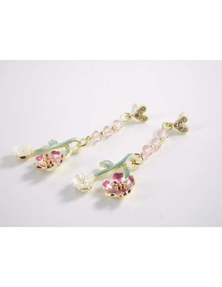 Kolczyki RÓŻA RÓŻE KWIATKI  LOLITA AKCESORIA srebrny sztyft 925