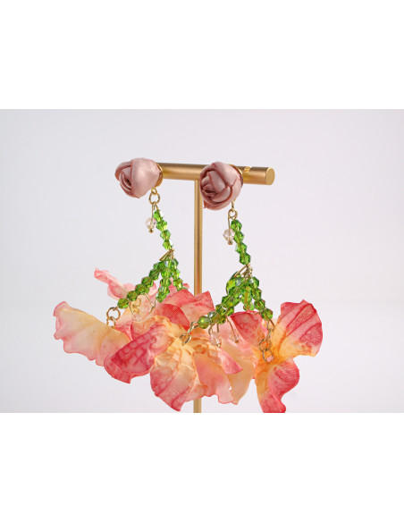 Kolczyki KWIATY KWIATKI  MAXI LOLITA AKCESORIA srebrny sztyft 925