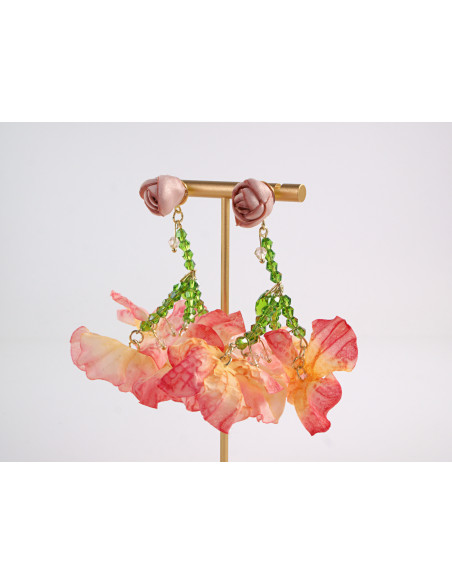 Kolczyki KWIATY KWIATKI  MAXI LOLITA AKCESORIA srebrny sztyft 925