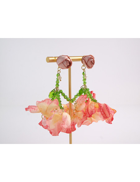 Kolczyki KWIATY KWIATKI  MAXI LOLITA AKCESORIA srebrny sztyft 925