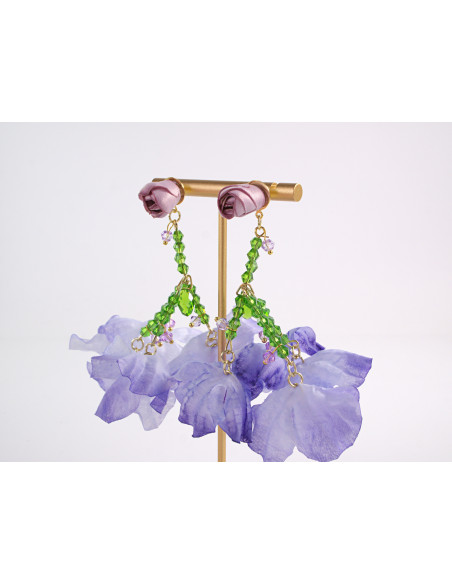 Kolczyki KWIATY KWIATKI  MAXI LOLITA AKCESORIA srebrny sztyft 925