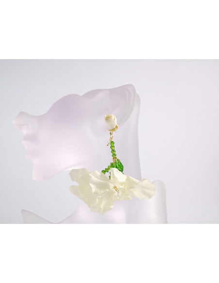 Kolczyki KWIATY KWIATKI  MAXI LOLITA AKCESORIA srebrny sztyft 925