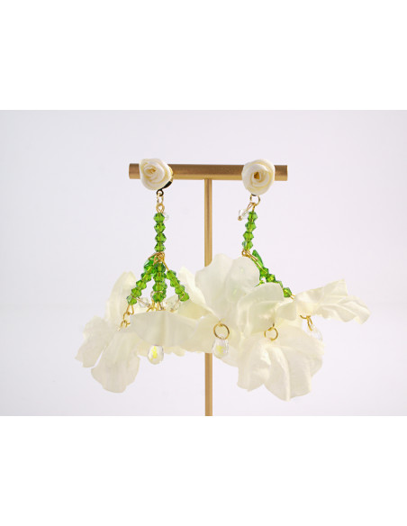 Kolczyki KWIATY KWIATKI  MAXI LOLITA AKCESORIA srebrny sztyft 925