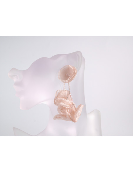 Kolczyki KWIATY KWIATKI  MAXI LOLITA AKCESORIA srebrny sztyft 925