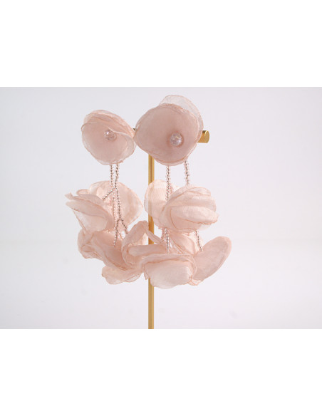 Kolczyki KWIATY KWIATKI  MAXI LOLITA AKCESORIA srebrny sztyft 925