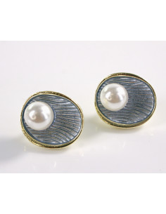 Kolczyki NIEBIESKIE MUSZLE Z PERŁĄ LOLITA AKCESORIA...