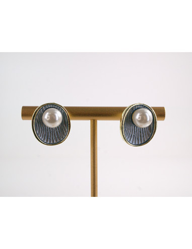 Kolczyki NIEBIESKIE MUSZLE Z PERŁĄ LOLITA...