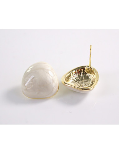 Kolczyki BAŁY ECRU MELANŻ A'LA GUZIK LOLITA...