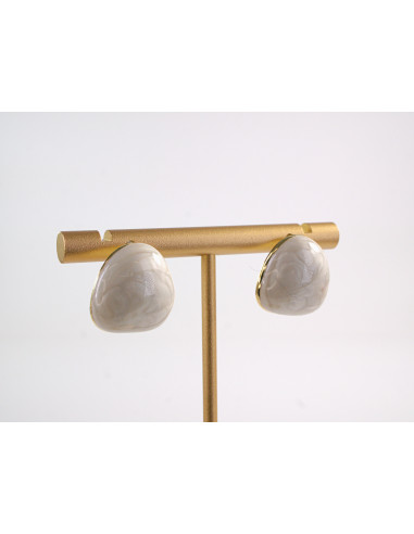 Kolczyki BAŁY ECRU MELANŻ A'LA GUZIK LOLITA...