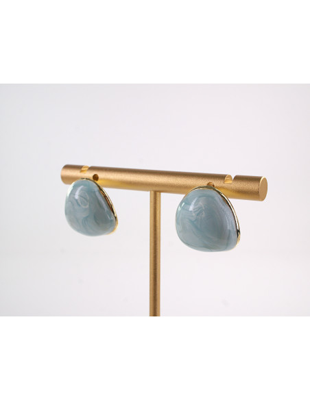 Kolczyki NIEBIESKI MELANŻ A'LA GUZIK LOLITA AKCESORIA srebrny sztyft 925