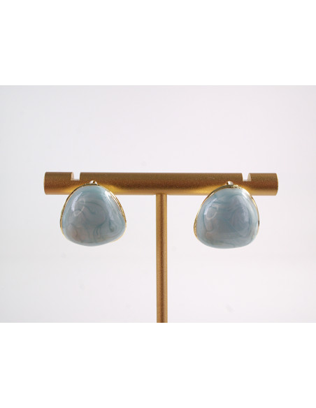 Kolczyki NIEBIESKI MELANŻ A'LA GUZIK LOLITA AKCESORIA srebrny sztyft 925