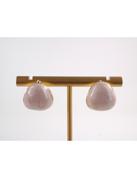 Kolczyki RÓŻOWY MELANŻ A'LA GUZIK LOLITA AKCESORIA srebrny sztyft 925